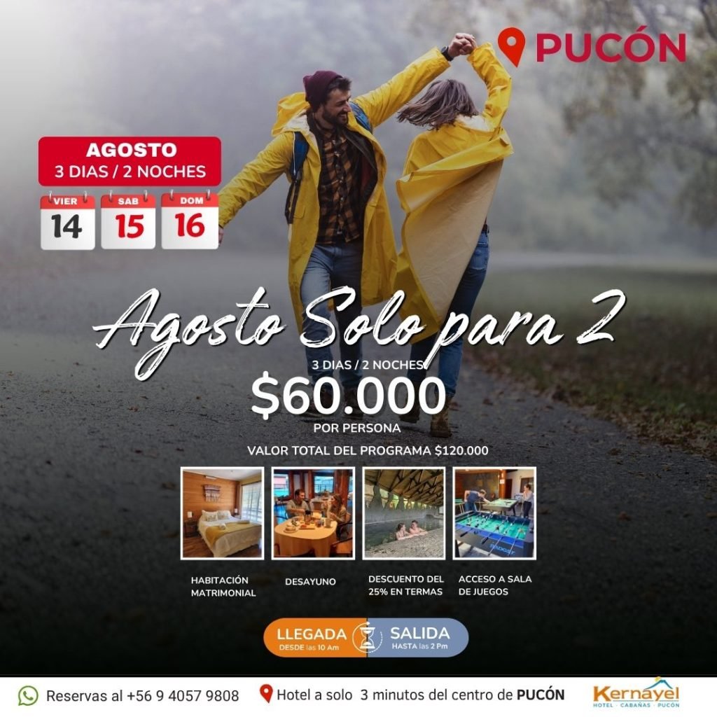 solopara dos alojamieto en puco cerca del centro de pucon