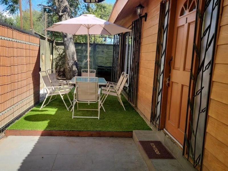 terraza de la cabaña hasta 8 personas